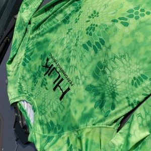 Huk Mens Performance Fishing Shirt XXL Green Kryptek